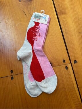 New! BLUE Q Women's Crew Size 5-10 Ha Ha! Free Time Ha Ha!